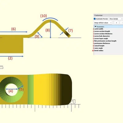 Kẹp/Chốt lưới cửa bắt vít – Parameterized