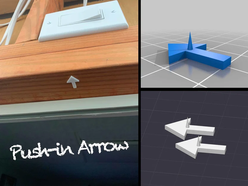 Mũi tên ghim tường tiện lợi (Push-in Arrow) in 3D - Image 1