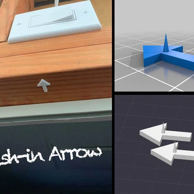 Mũi tên ghim tường tiện lợi (Push-in Arrow) in 3D