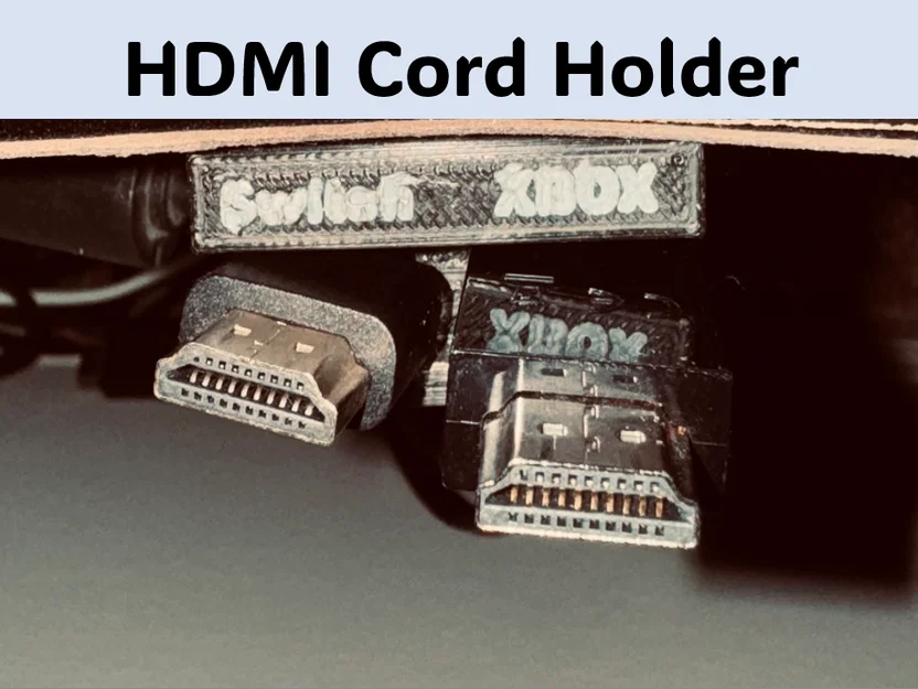 Giá đỡ 2 dây HDMI có nhãn (2 HDMI Holder with Labels) - Image 1