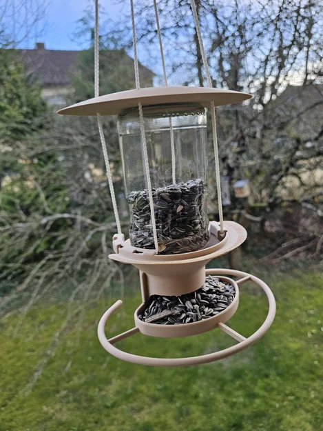 Máng ăn cho chim treo dùng hũ thủy tinh (Glass Jar Bird Feeder) - Image 5