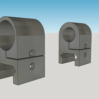 Bộ ngàm gắn kính ngắm Picatinny 20mm và 14mm in 3D