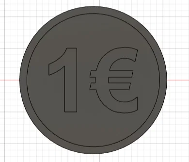 Mô hình đồng xu 1 Euro (1 Euro Chip) in 3D tiện dụng - Image 1