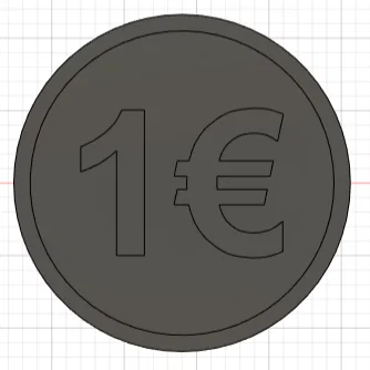 Mô hình đồng xu 1 Euro (1 Euro Chip) in 3D tiện dụng