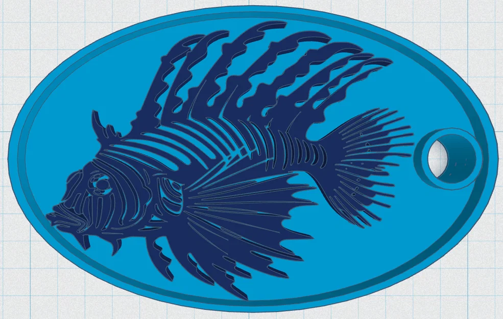 Mô hình thẻ treo trang trí hình cá sư tử Sea Life Tag 115 in 3D - Image 1