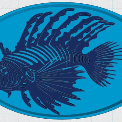 Mô hình thẻ treo trang trí hình cá sư tử Sea Life Tag 115 in 3D