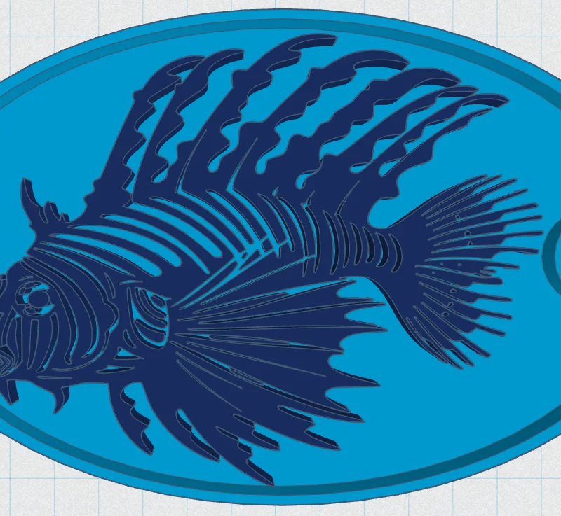 Mô hình thẻ treo trang trí hình cá sư tử Sea Life Tag 115 in 3D