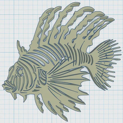 Mô hình thẻ treo trang trí hình cá sư tử Sea Life Tag 115 in 3D