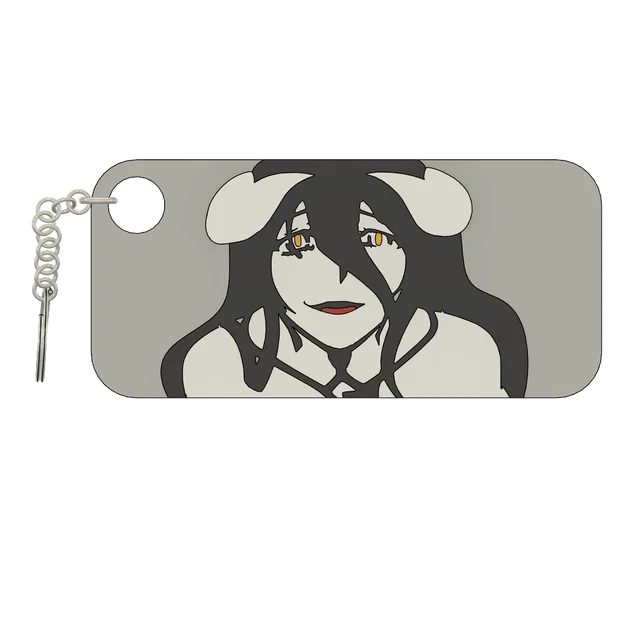 Móc khóa in 3D Albedo Overlord (Hỗ trợ in đa màu AMS) - Image 1