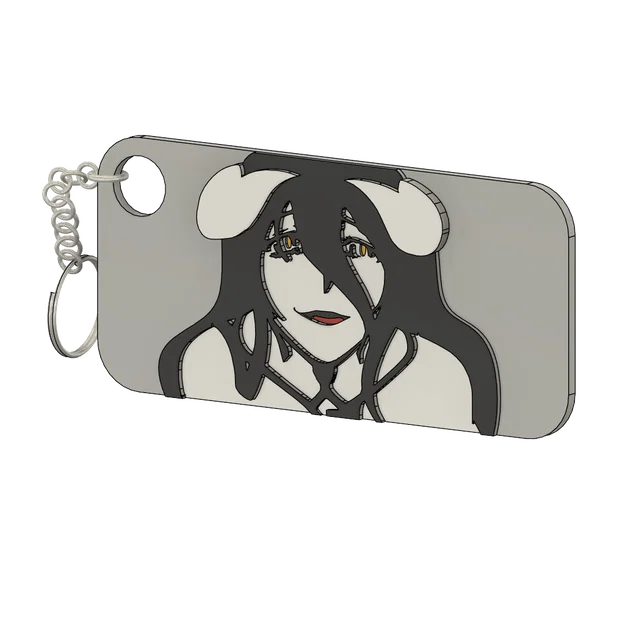 Móc khóa in 3D Albedo Overlord (Hỗ trợ in đa màu AMS) - Image 3