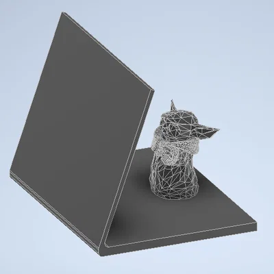 Mô hình kệ đỡ sách Baby Yoda (Grogu) phong cách Lowpoly siêu đẹp