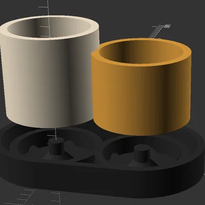 Bộ chậu cây 3D đôi thiết kế chồng lấn độc đáo - Overlapping Pots