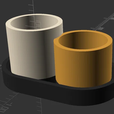 Bộ chậu cây 3D đôi thiết kế chồng lấn độc đáo - Overlapping Pots