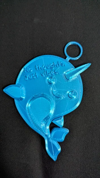 Móc khóa Narwhal No Thoughts Just Vibes siêu xinh cho balo - Image 1