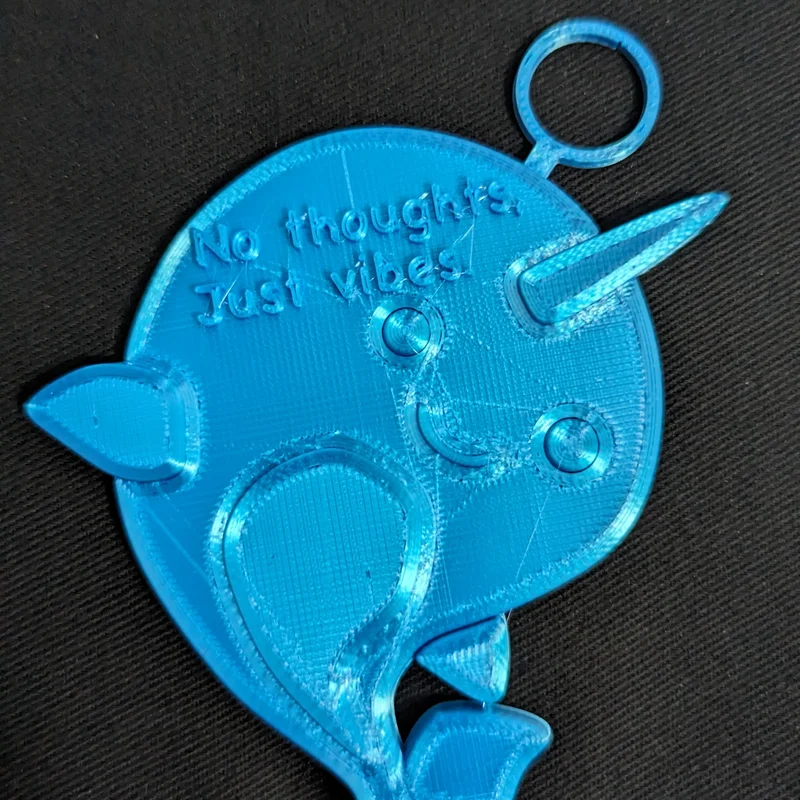 Móc khóa Narwhal No Thoughts Just Vibes siêu xinh cho balo