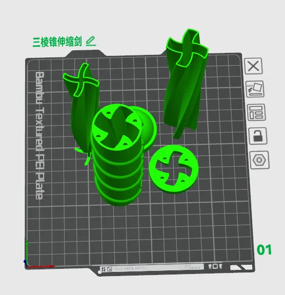 Mô hình kiếm 3D tam giác xoắn thu gọn - Thiết kế print-in-place độc đáo - Image 2
