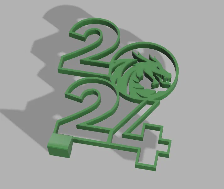Mô hình trang trí năm Giáp Thìn 2024 in 3D (2024 Dragon year sign) - Image 1