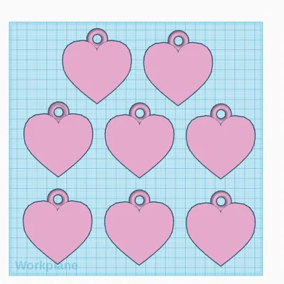 Mẫu in 3D móc khóa trái tim dễ thương cho ngày Valentine