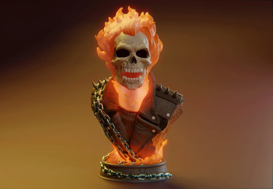 Mô hình 3D Ghost Rider - Tượng bán thân cực ngầu cho fan Marvel - Image 1