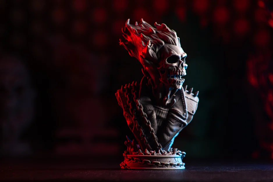 Mô hình 3D Ghost Rider - Tượng bán thân cực ngầu cho fan Marvel - Image 3