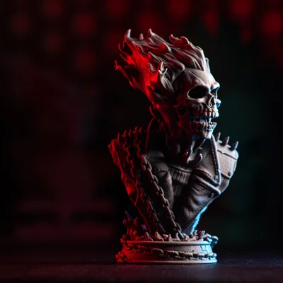 Mô hình 3D Ghost Rider - Tượng bán thân cực ngầu cho fan Marvel