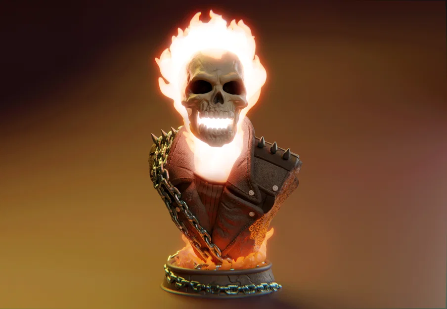 Mô hình 3D Ghost Rider - Tượng bán thân cực ngầu cho fan Marvel - Image 4