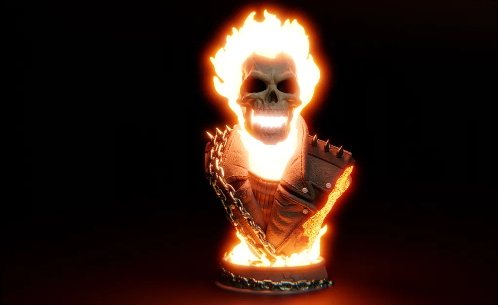 Mô hình 3D Ghost Rider - Tượng bán thân cực ngầu cho fan Marvel - Image 5