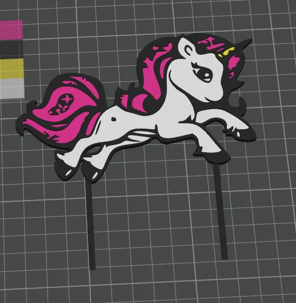 Mô hình trang trí bánh kem kỳ lân Unicorn Cake Pin in 3D siêu xinh - Image 1