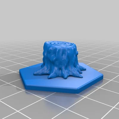 Mô hình gốc cây 3D Tree Stump trên đế lục giác cho Board Game