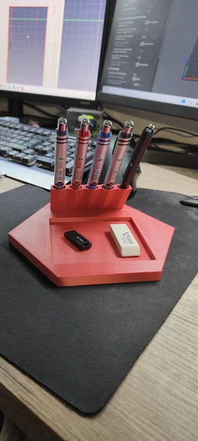 Khay để bút và phụ kiện bàn làm việc thiết kế lục giác hiện đại - Image 2