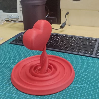 Mô hình 3D Wavey Heart - Trang trí trái tim gợn sóng lãng mạn