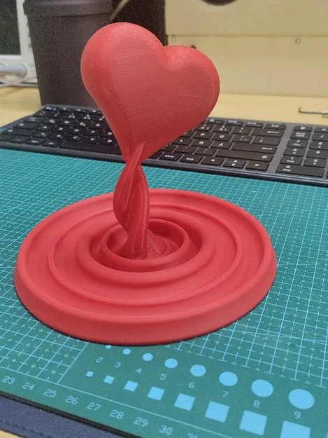 Mô hình 3D Wavey Heart - Trang trí trái tim gợn sóng lãng mạn - Image 2