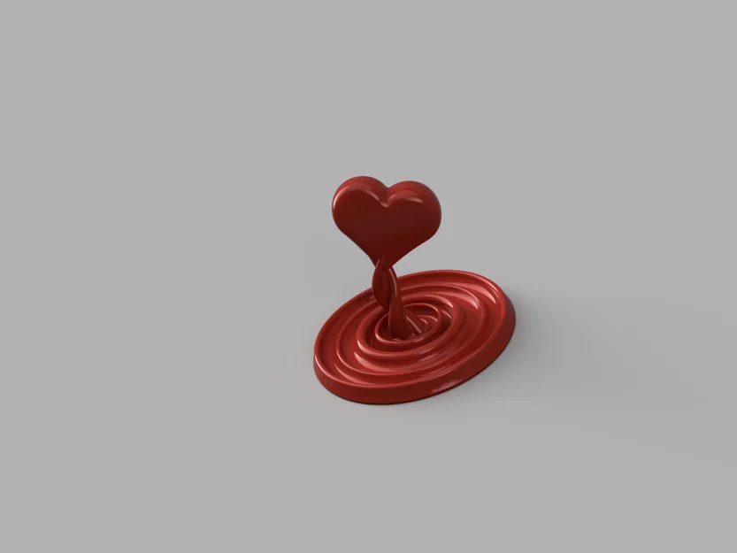 Mô hình 3D Wavey Heart - Trang trí trái tim gợn sóng lãng mạn - Image 3