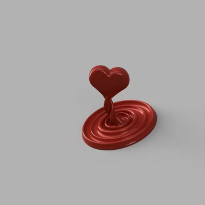 Mô hình 3D Wavey Heart - Trang trí trái tim gợn sóng lãng mạn