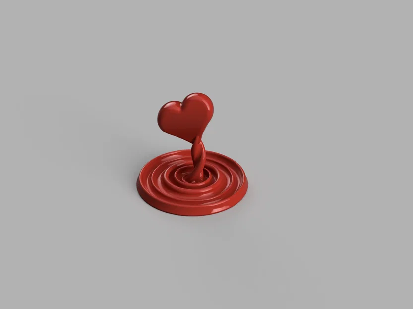 Mô hình 3D Wavey Heart - Trang trí trái tim gợn sóng lãng mạn - Image 4