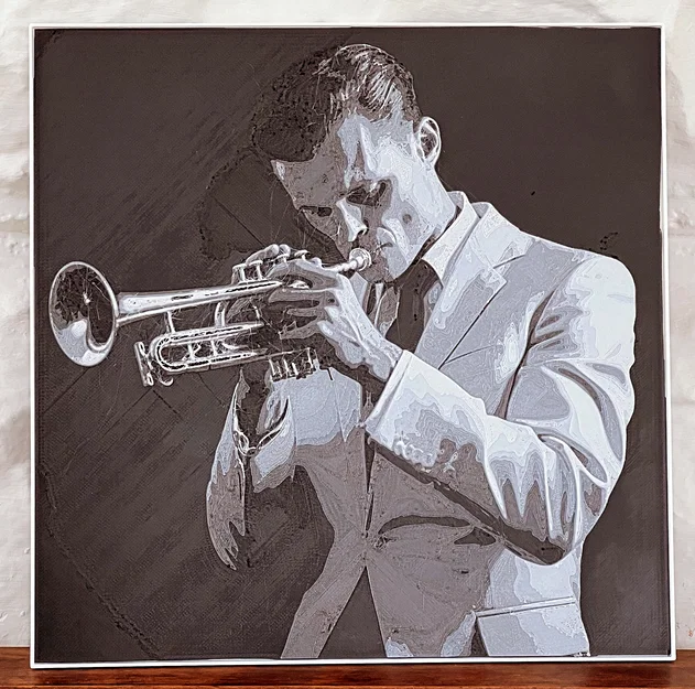Tranh Treo Tường 3D “Chet Baker 8x8” – Jazz Series Wall Art - Image 1