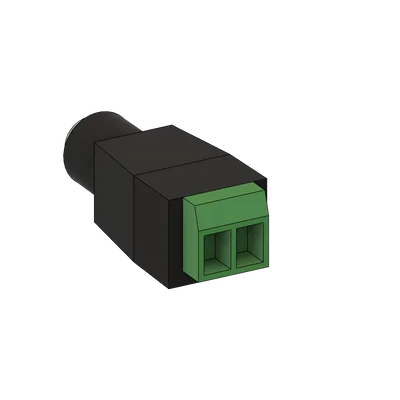 Mô hình 3D DC-Jack có cầu đấu vít - Hỗ trợ thiết kế vỏ hộp dự án