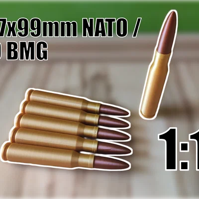 Mô hình viên đạn .50 BMG / 12.7x99mm NATO (Chuẩn xác)