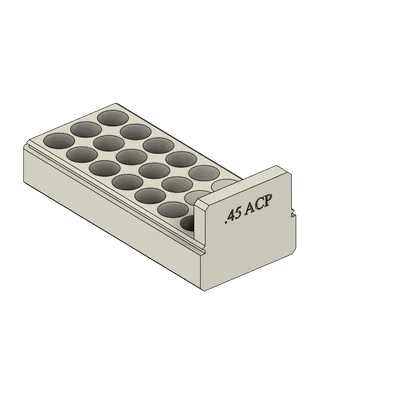 Hộp đựng đạn .45 ACP 21 viên - Thiết kế in 3D tiện lợi