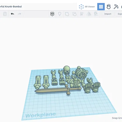 Mô hình bộ xương chiến binh (Skeleton) in 3D kèm kiếm siêu ngầu