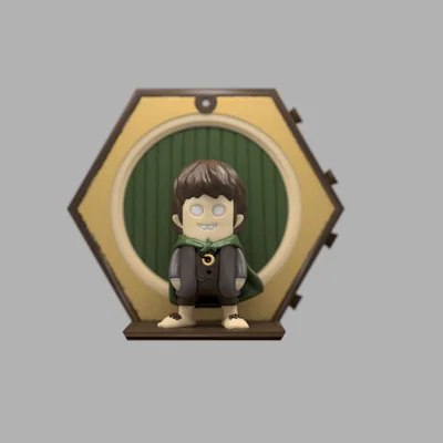 Mô hình Frodo và khung cửa hình lục giác - Đồ trang trí cho fan LOTR