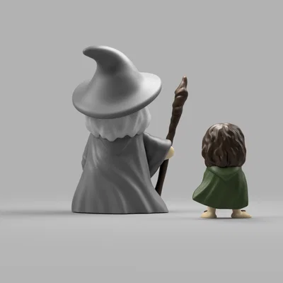 Mô hình 3D Mini Gandalf Chibi cực dễ thương cho fan LOTR