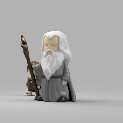 Mô hình 3D Mini Gandalf Chibi cực dễ thương cho fan LOTR