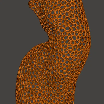 Mô hình mèo trang trí dạng lưới (Wireframe Cat) in 3D đẹp mắt