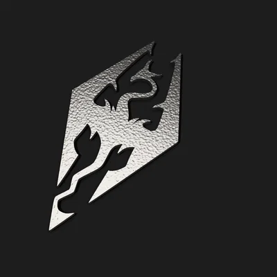 Mô hình logo Skyrim 3D cực chất cho góc gaming