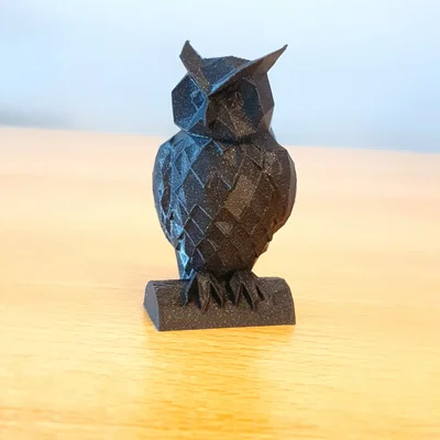 Mô hình Cú Mèo Low Poly in 3D độc đáo, đáy phẳng dễ in