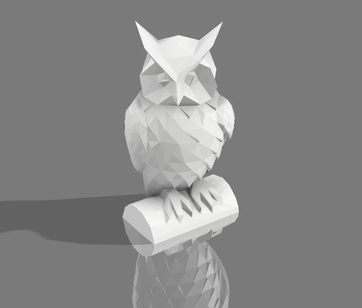 Mô hình Cú Mèo Low Poly in 3D độc đáo, đáy phẳng dễ in - Image 2