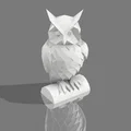 Mô hình Cú Mèo Low Poly in 3D độc đáo, đáy phẳng dễ in - Thumbnail 2
