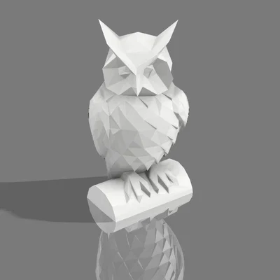 Mô hình Cú Mèo Low Poly in 3D độc đáo, đáy phẳng dễ in