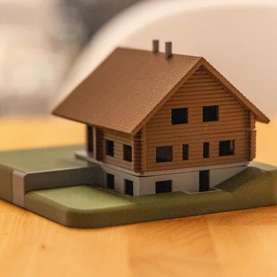 Mô hình nhà gỗ phong cách Canada (Blockhaus) - Mẫu 3D đẹp